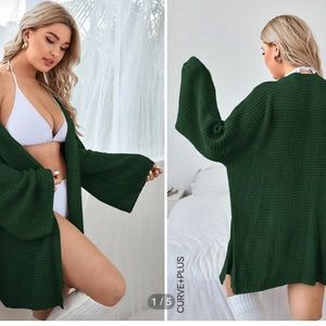 Deep green bell sleeve sweater